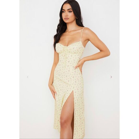 House of CB size M Carina Lemon floral bustier midi dress - EUC - Picture 10 of 10